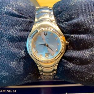 Bulova Women’s Diamond light blue dial watch